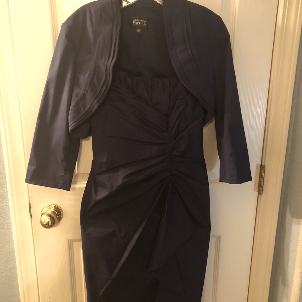Adrianna Papell Dark Blue Mother-In-Law Dress